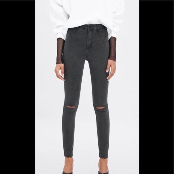 zara ripped knee jeans